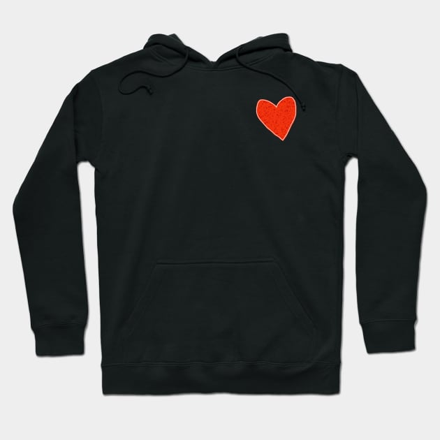 Small Red Textured Heart Hoodie by ellenhenryart